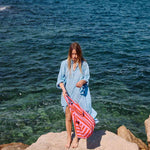 Tasche Elisa - Orchidee/Tomate gestreift