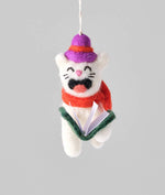 DICKENS singende Katze - hängender Filzanhänger