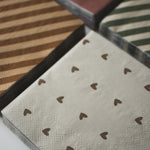 Servietten - Herzen Braun