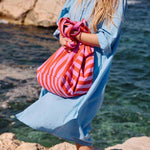 Tasche Elisa - Orchidee/Tomate gestreift