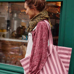 Tasche Elisa - Burgunderrot/Bubble Pink gestreift