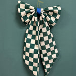 Weihnachtsschmuck Schleife im Karomuster grün