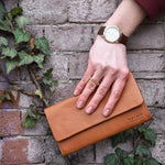 PAU'S wallet - Cognac-colored Stromboli leather