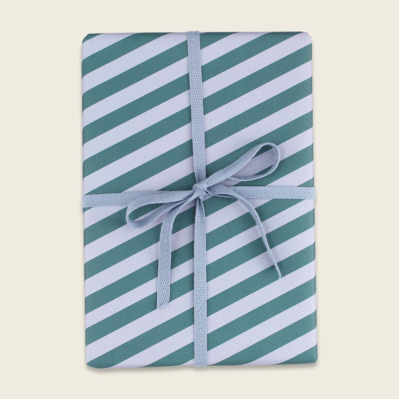 Geschenkpapier Streifen, grün/blau