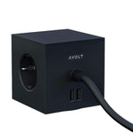 Square Magnet Steckdose und USB Ladestation black