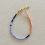 Perlenarmband LENTE - blush - deep blue - blue stripes | SanSan Shop