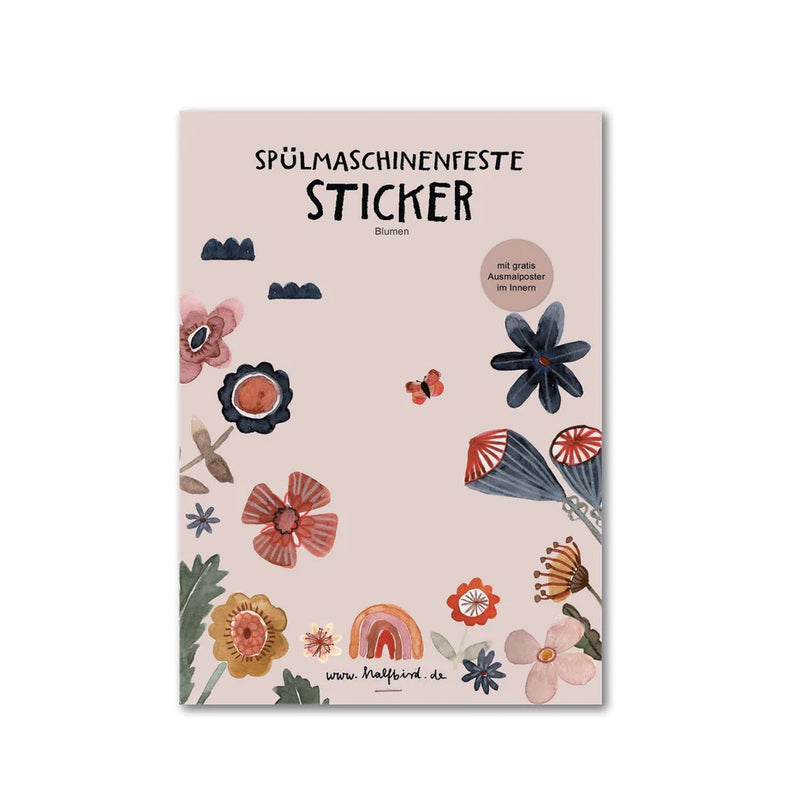 Spülmaschinenfeste Sticker "Blumen" | Halfbird